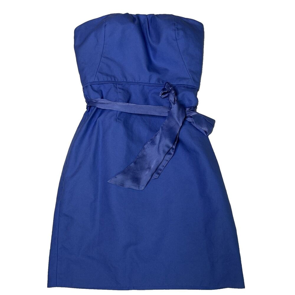J Crew Dress size 0 blue strapless mini party cocktail evening Cotton